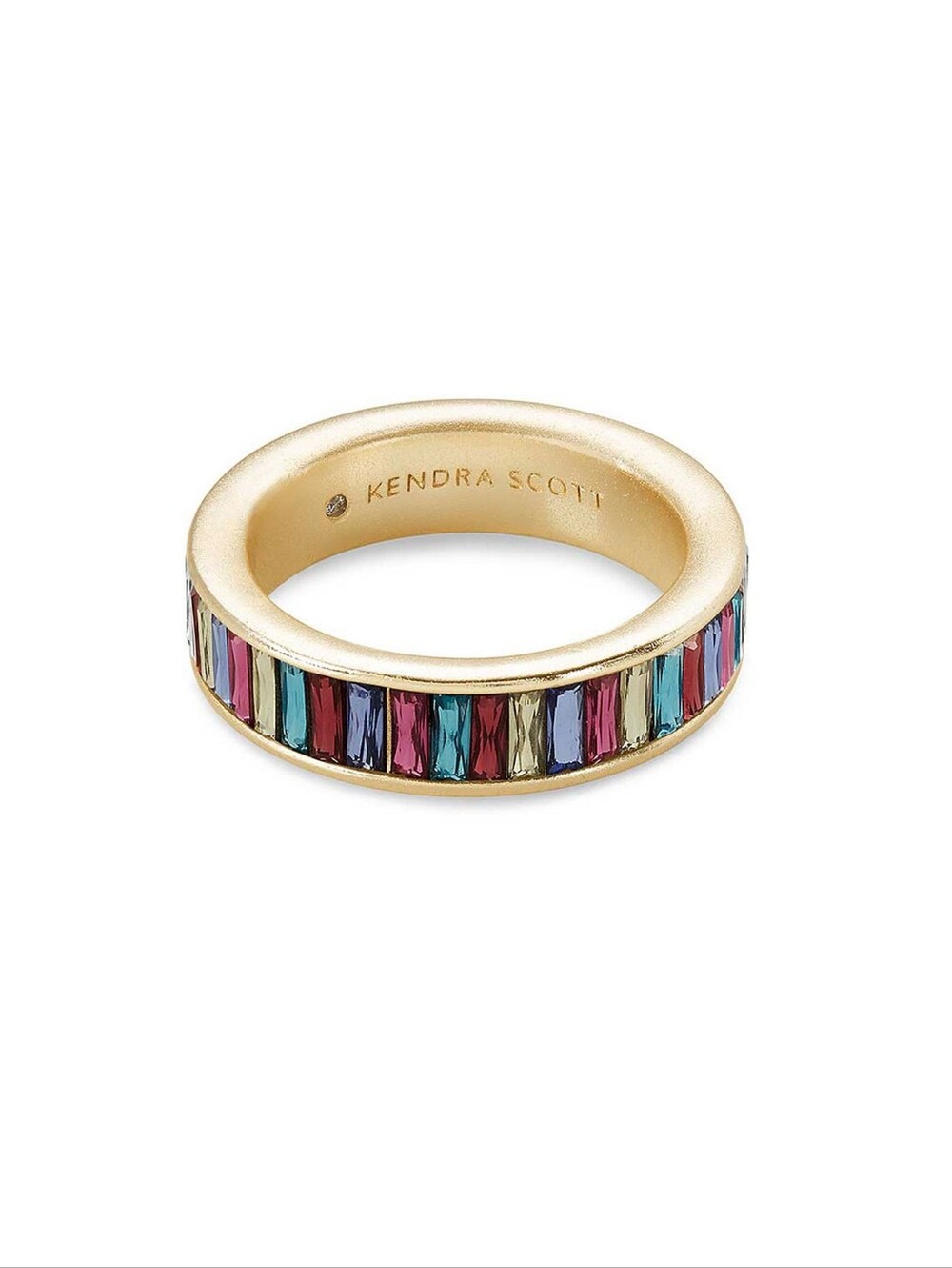 Kendra Scott Jack Gold Band Ring in Multi Crystal Size 5 NWT